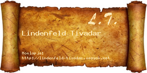 Lindenfeld Tivadar névjegykártya